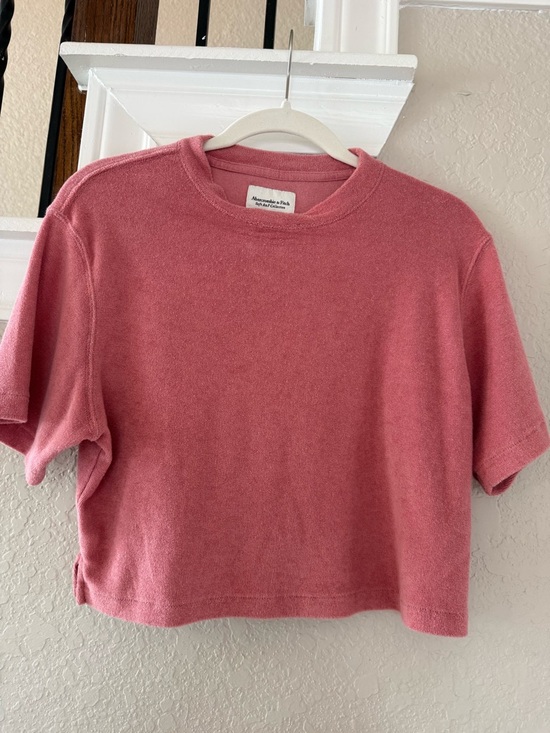 Abercrombie & Fitch Tops - Abercrombie & Fitch Pink Cropped Short Sleeve Terry Tee